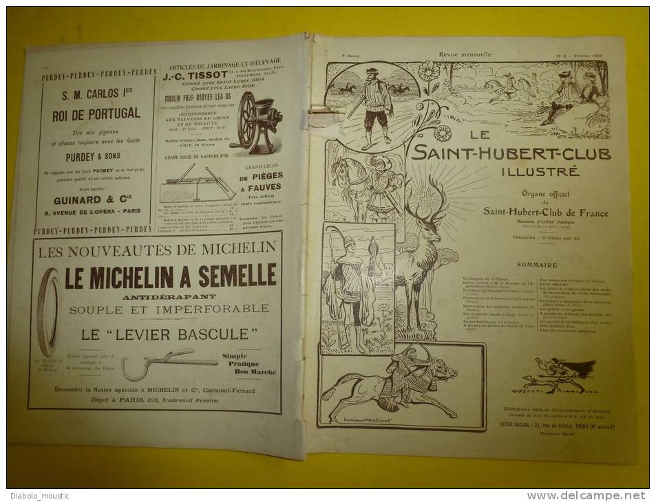 Février 1906  LE SAINT HUBERT ILLUSTRE...revue Consacrée à LA CHASSE - Chasse/Pêche