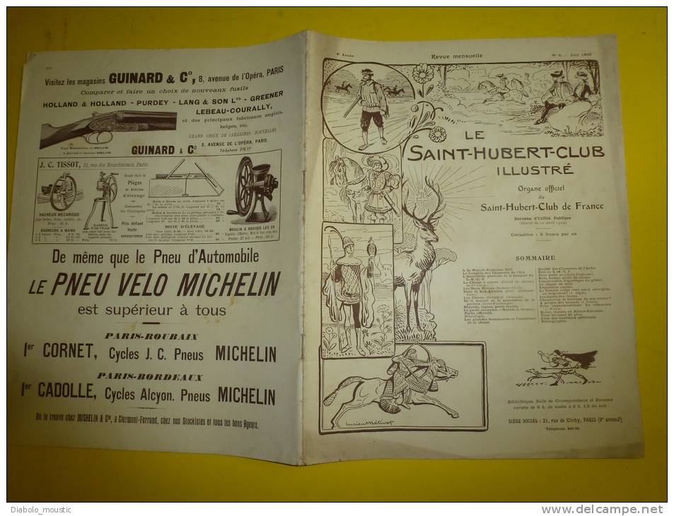 N° 6 De Juin 1906   Le SAINT-HUBERT-CLUB  Illustré Reconnu D'utilité Publique (décret Du 10 Avril 1904; CHASSE - Aventura