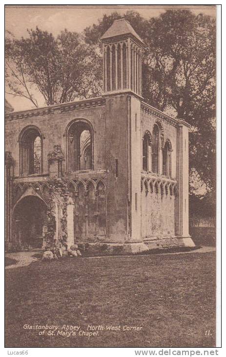 C1920 GLASTONBURY ABBEY - NORTH WEST CORNER OF ST MARY'S CHAPEL - Other & Unclassified