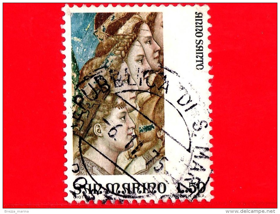 SAN MARINO - Usato - 1975 - Anno Santo, Affresco Di Giotto - Angeli (Fuga In Egitto) - 50 L. - Used Stamps