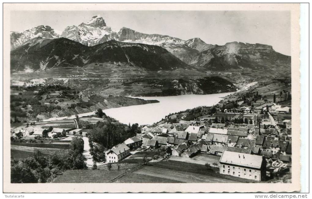 CPSM 38 CORPS VUE GENERALE ET LE LAC DU SAUTET AU FOND PIC DE L OBIOU - Corps