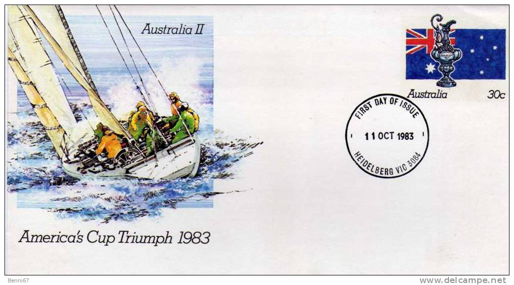 AUSTRALIA Australie 1983 America'cup Triumph FDC - Entiers Postaux