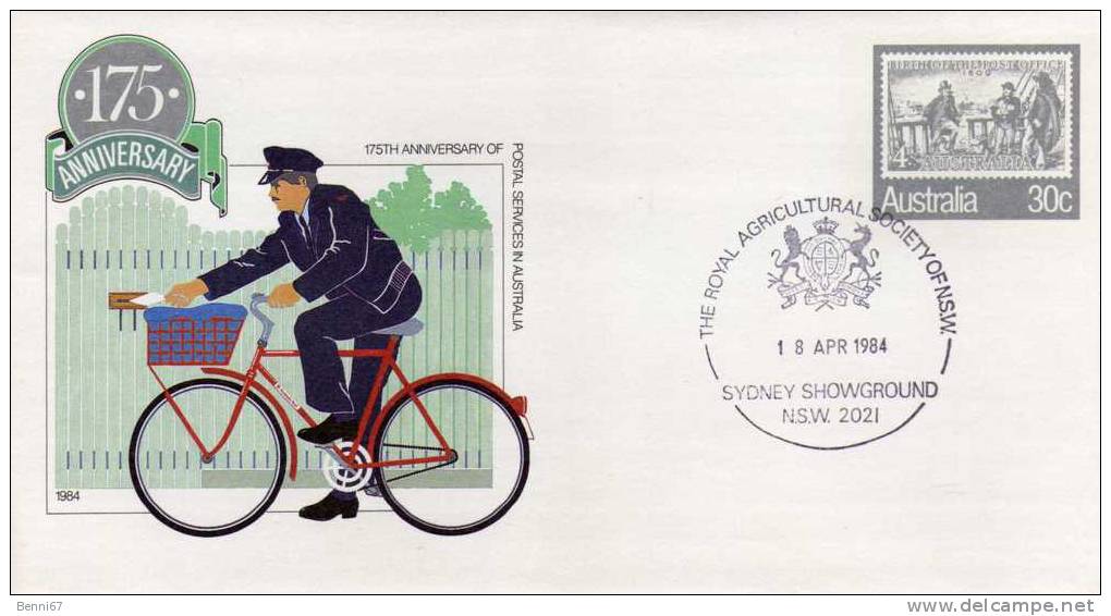 AUSTRALIA Australie 1984 Agricultural Society Postman Facteur - Entiers Postaux