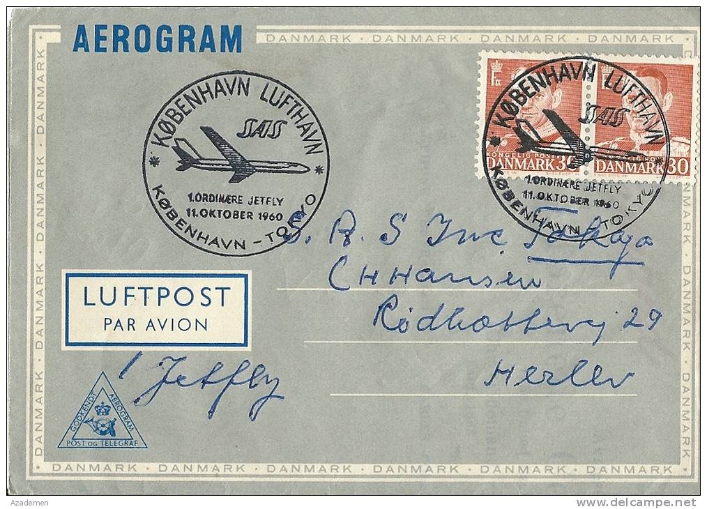 Aerograme COPENHAGUE/TOKYO 1960 - Airmail