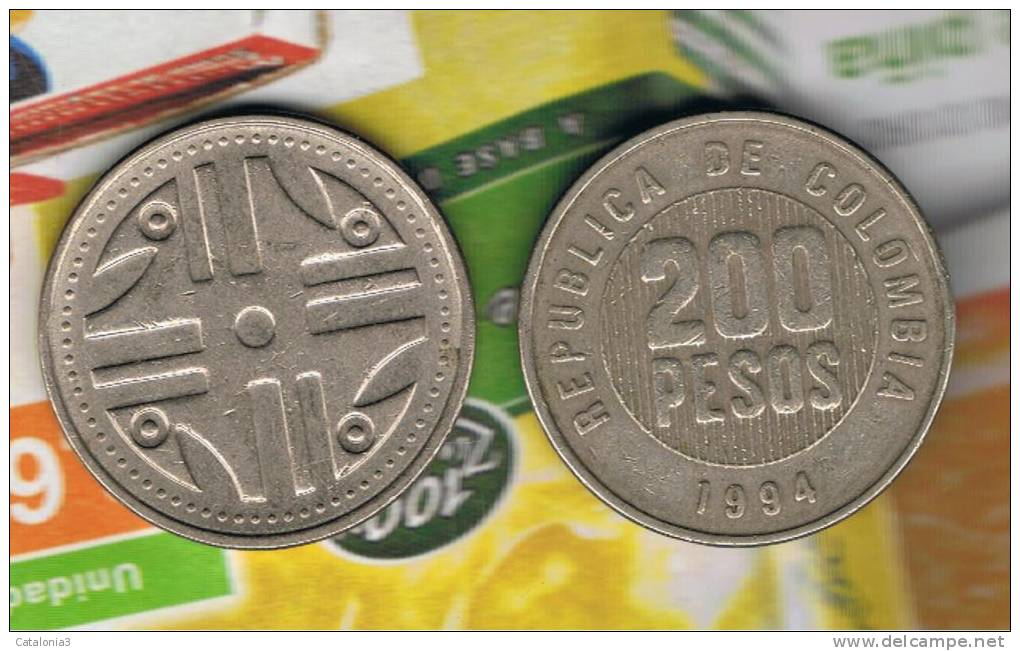 COLOMBIA -  200 Pesos 1994  KM287  -  Quimbaya Artwork - Colombia