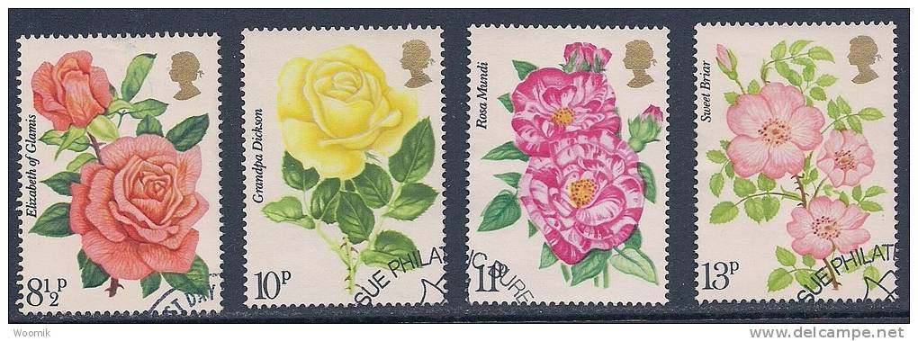 GB ~ 1976 ~  Roses ~ SG 1006-1009 ~ Used - Gebruikt