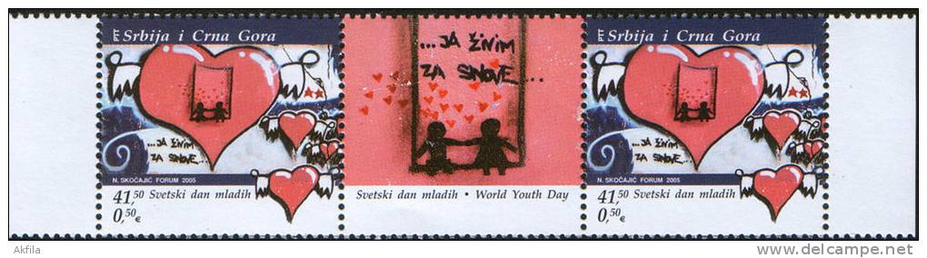 Serbia And Montenegro (Yugoslavia), 2005, World Youth Day, Stamp-vignette-stamp, MNH - Autres & Non Classés