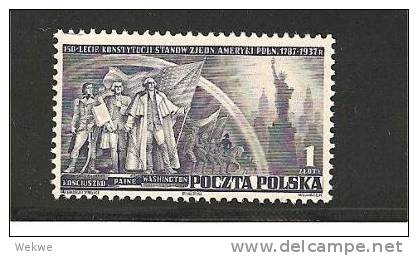 Pol Mi.Nr.326/ POLEN -  USA Verfassung 1938 ** - Nuevos