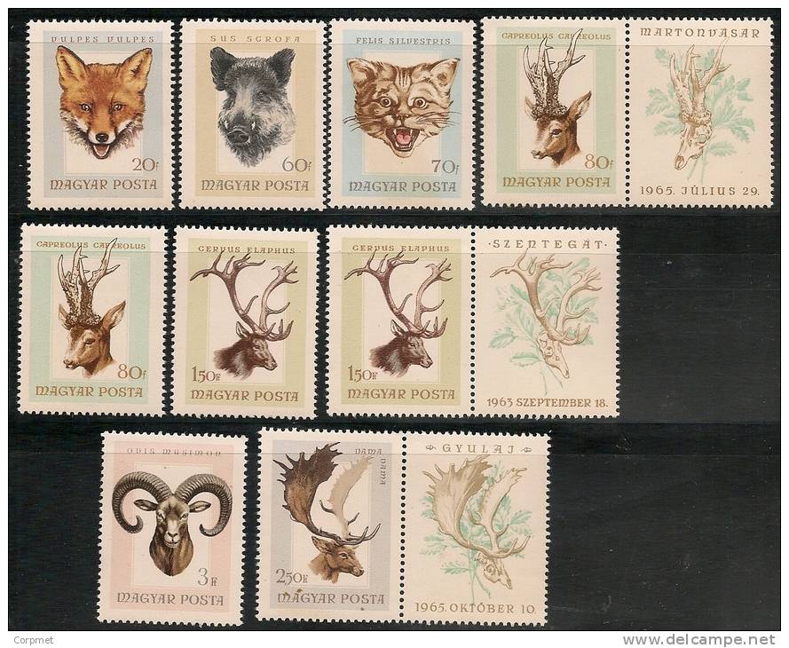 FAUNA - TROPHÈES DE CHASSE -  1966 HUNGARY  Yvert # 1843/51 ** Mint Nh Complete Set - Gorilles