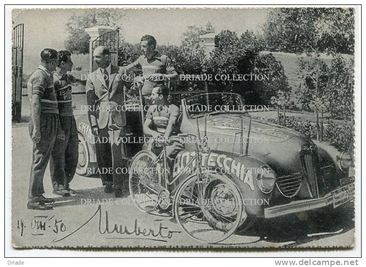 CARTOLINA UMBERTO II SAVOIA CICLISMO PORTOGALLO 1950 FAZIO MARIO FABBRICA CICLI CARNIELLI VITTORIO VENETO BOTTECCHIA - Treviso