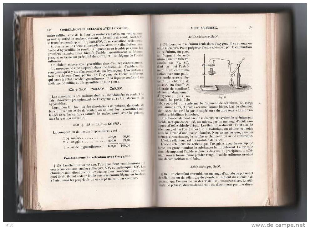 Rare Bibliothèque Polytechnique Premiers élèments De CHIMIE Par M V  Regnault 1855 Bien Illustré - 18 Ans Et Plus