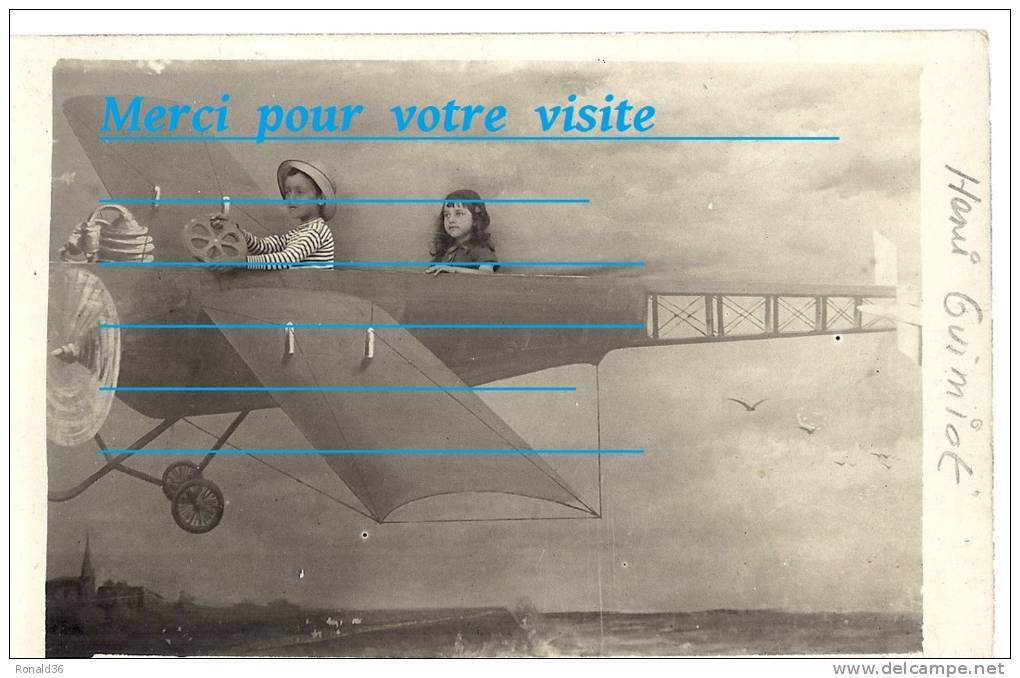 Cpp Enfant Fillette Paulette Garcon Henri GUIMIOT AVION De Studio Surréaliste  Mode Robe  Prof LOUIS LE GRAND PARIS ? - Généalogie