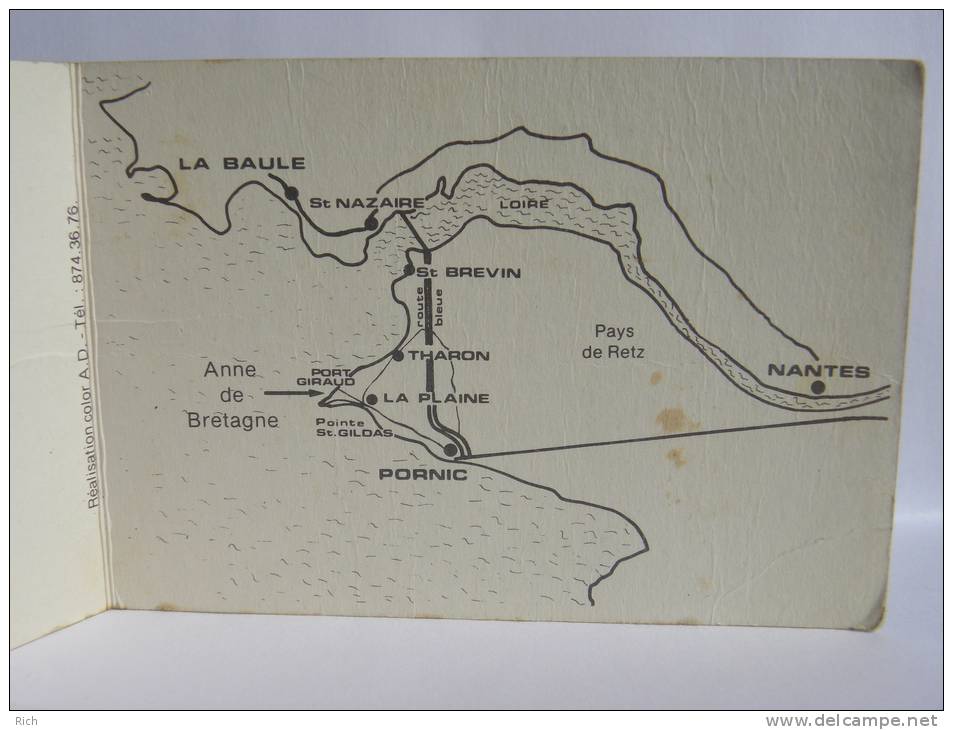 (44) Loire Atlantique - LA PLAINE SUR MER - Carte Commerciale 7,5cm X (10,6x2) Hôtel Anne De Bretagne - Mrs Mmes VETELE - La-Plaine-sur-Mer