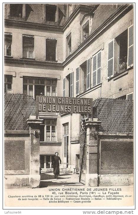 PARIS 14e - Rue Boulard - Foyer Protestant De L'Union Chrétienne De Jeunes Filles - Arrondissement: 14