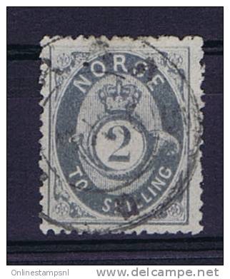 Norway: 1872 Mi Nr 17 B  Used Graublau - Gebraucht