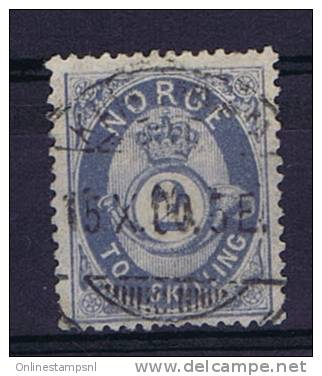 Norway: 1872 Mi Nr 17 B  Used Graublau - Usados