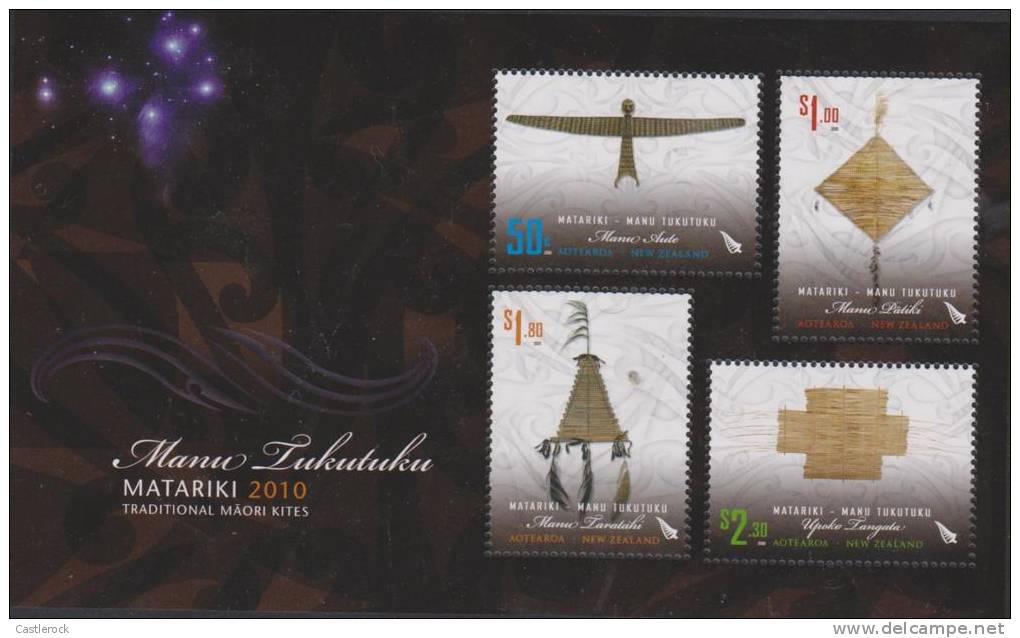 G)2010 NEW ZEALAND, MANU TUKUTUKU MATARIKI 2010 TRADITIONAL MAORI KITES, HAND CRAFT, MNH - Neufs