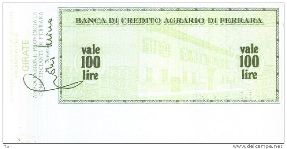 CREDITO AGRARIO DI FERRARA - Lire 100 - [10] Cheques Y Mini-cheques