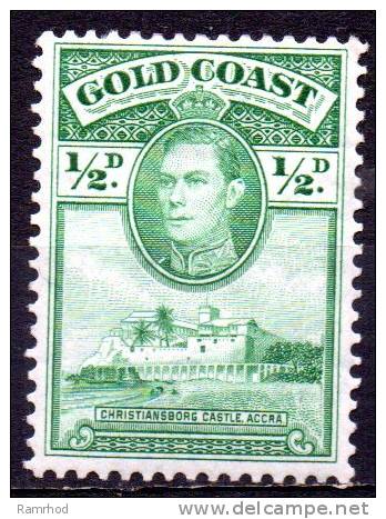 GOLD COAST 1938 Christianbourg Castle-  1/2d. - Green  MH - Goudkust (...-1957)