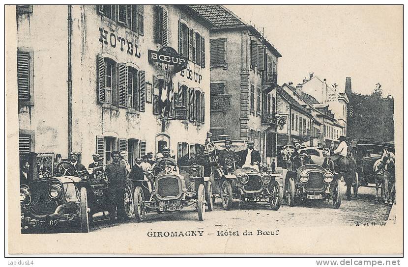 L L 584 /C P A - GIROMAGNY     -  (90) HOTEL DU BOEUF  ( GROS PLAN AUTOMOBILES  ) - Giromagny