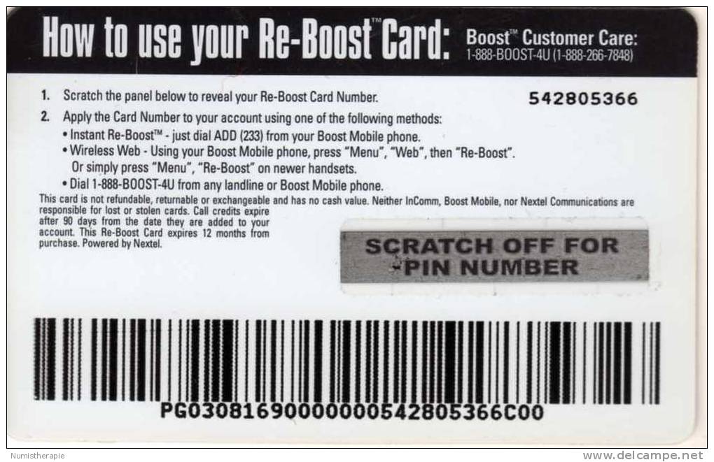 NEXTEL Re-boust Collector Card $50 - Other & Unclassified