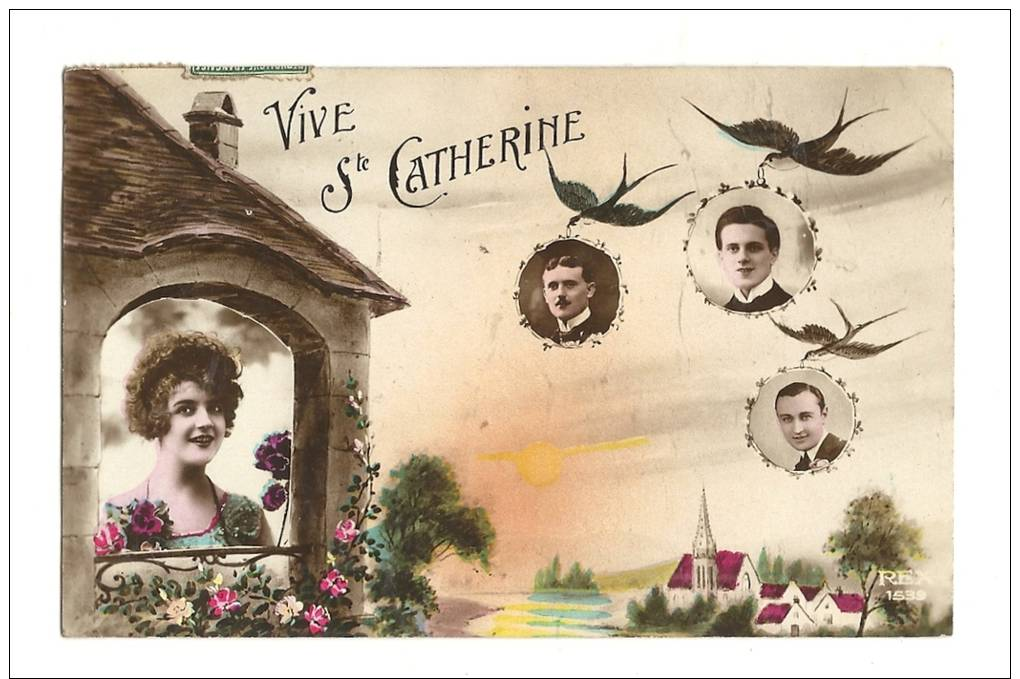 Cp, Prénom, Vive Ste-Catherine, Voyagée 1911 - Nomi