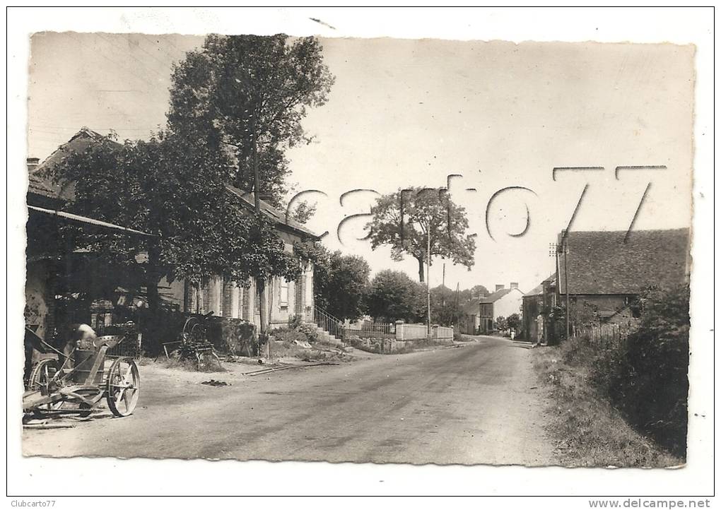 Fontaine-Salees (89) : La Rue Principale Du Bourg Prise Au Niveau Du Garage, Faucheuse à Fontaine En 1950 (animée). - Fontaines Salees