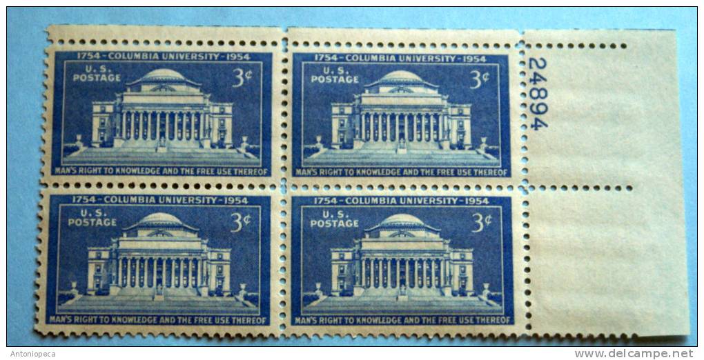 USA 1954 Columbia University  BLOCK MNH** - Altri & Non Classificati