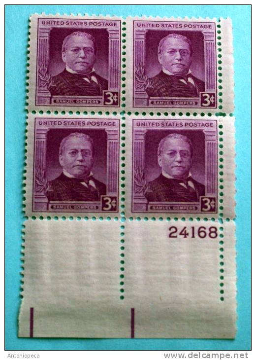 USA 1950 Samuel  Gompers     BLOCK MNH** - Unused Stamps