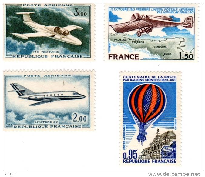 1960 à 1978 - Poste Aérienne - N° 39- 42 - 45 - 51 - 1960-.... Ungebraucht
