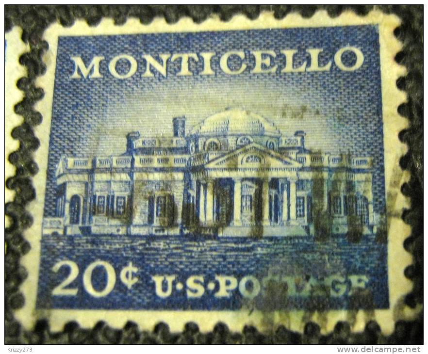 United States 1954 Monticello 20c - Used - Used Stamps