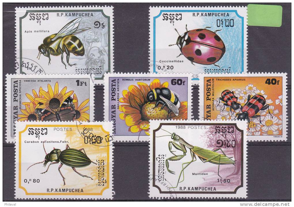 Insectes : Série De 7 Timbres - Autres & Non Classés