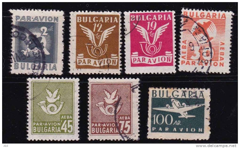 Bulgarie 1946 N°Y.T. :  PA. 38,42,44 à 47 Et 49 Obl. - Poste Aérienne