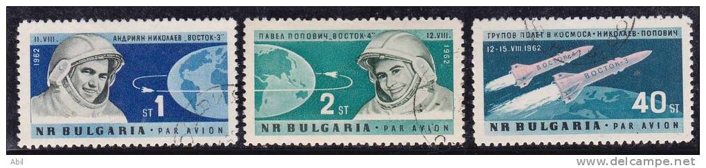 Bulgarie 1962 N°Y.T. :  PA. 93 à 95 Obl. - Poste Aérienne