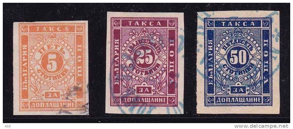 Bulgarie 1885 N°Y.T. :  TT. 4 à 6 Obl. - Impuestos