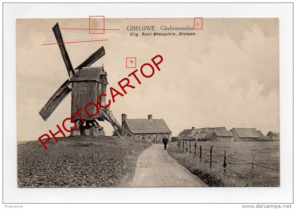 MOULIN A VENT-WINDMUEHLE-GHELUWE-G ELUWE-Guerre 14-18-1WK-BELGIEN-BELGIQU E- - Wervik