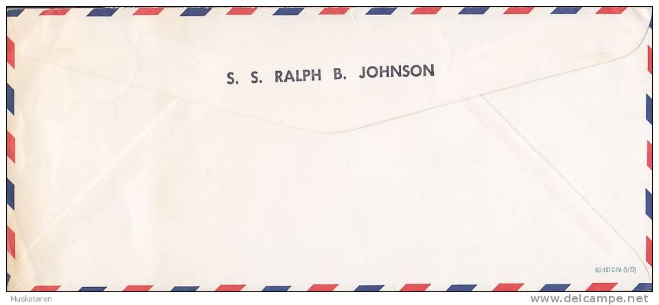 Japan Airmail Par Avion CHEVRON SHIPPING CO. Ship S.S. Ralph B. Johnson TOMAKOMAI (Hokkaido) 1980 Cover Brief (2 Scans) - Poste Aérienne