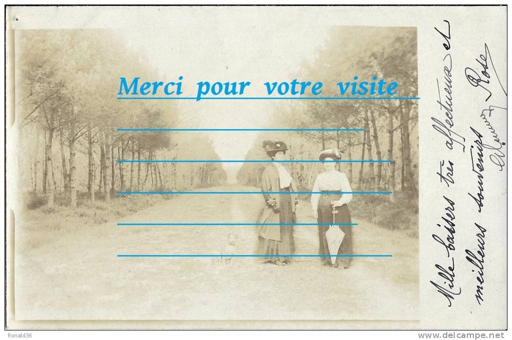 Cp Femme : Portrait ROSE Et CLEMENCE LEJEUNE  ( Route Forêt , Mode Chapeaux ) Adr à TRAVECY 02 Aisne Par LA FERE - Genealogie