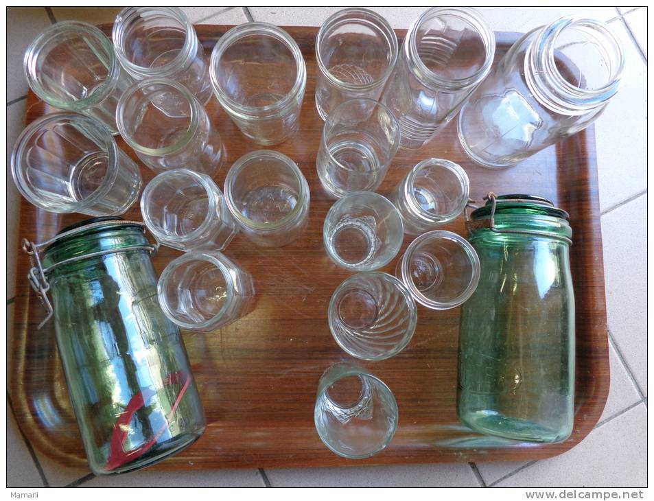 Lot De 21 Pots De Confiture Ancien  Ou Conserve "l´ideale"-mon Jardin-solidex Et Verres - Other & Unclassified