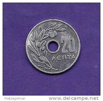 GREECE 1954,  Circulated Coin XF, 20 Lepta Aluminium, KM 79, C90.171 - Greece