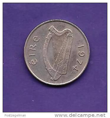 IRELAND 1974,  Circulated Coin XF, 10 Pence, Copper Nickel KM 23 C90.175 - Ierland