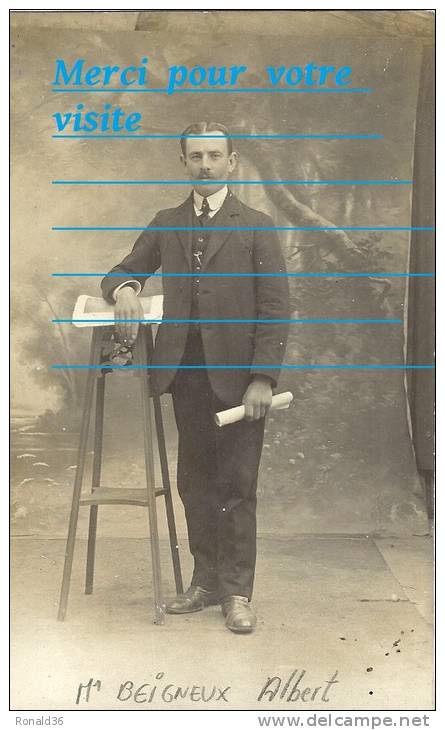 Cp Homme  : Portrait De Albert BEIGNEUX Le POTEAU ARPHEUILLES 36 Indre  ( Mode Costume  ) - Genealogie