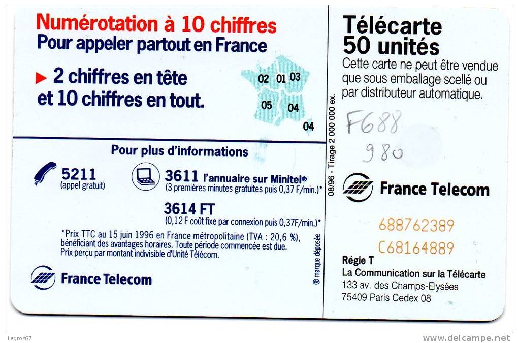 F 688 980	N.D.C. LE 00 REMPLACE LE 19 - 1996