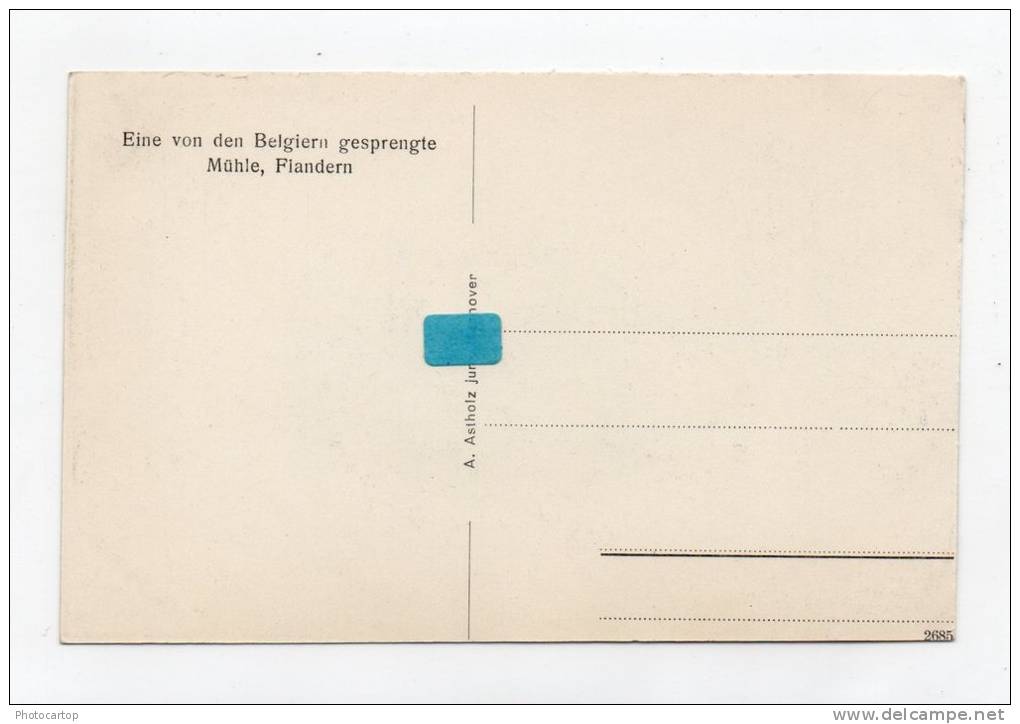 MOULIN A VENT-WINDMUEHLE-LEKE-Dessin-CARTE Allemande-Guerre-14-18-1WK-BELGIEN-BELGIQUE- - Diksmuide