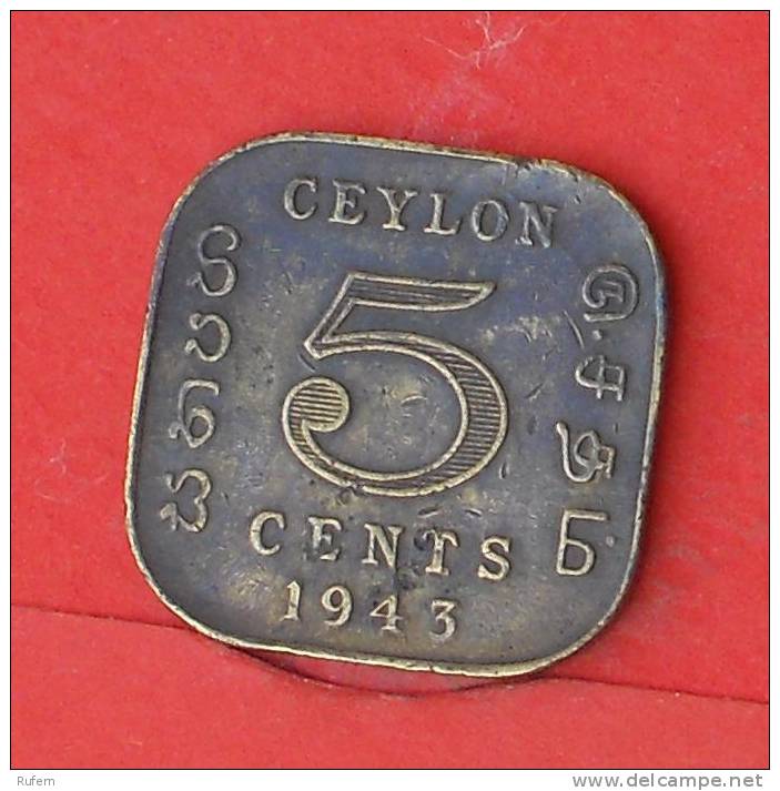 CEYLON  5  CENTS  1943   KM# 113,1  -    (2049) - Kolonies