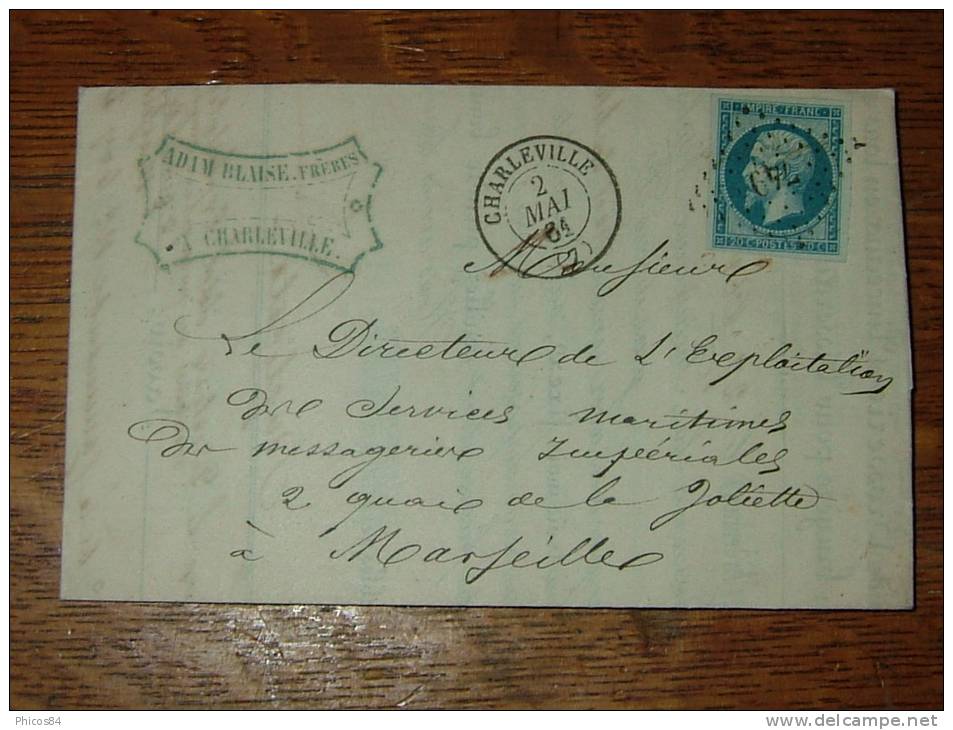 Lettre De ADAM BLAISE à CHARLEVILLE, Brooserie, Pinceaux ....  - 1861 ............. CM-14 - 1800 – 1899