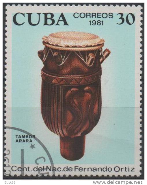 CUBA Poste 2312 (o) Tambour Tam-tam Arara Dernando Ortiz Musique Music Musik - Oblitérés