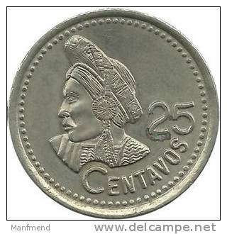 Guatemala - 25 Centavos - 1992 - KM 278.5- Vz - Guatemala