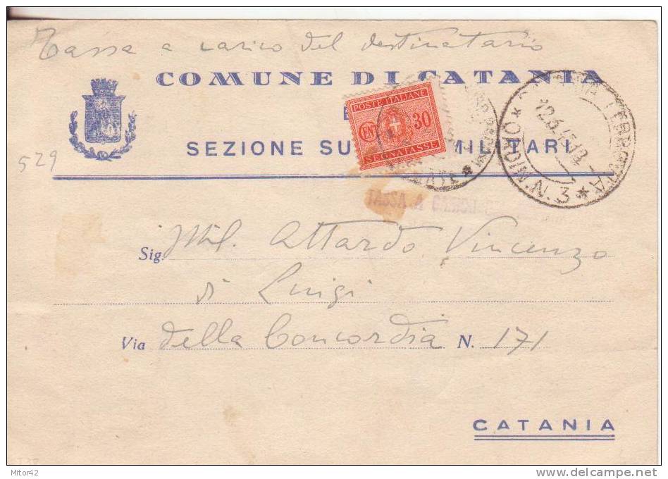 14*-Tassate-Segnatasse-Luogotenennza-E.C.A.Sezione Sussidi Militari-Non Affrancata-Tassa Carico Destinatario-c.30-1945 - Strafport