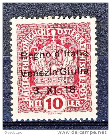 Venezia Giulia 1918 SS 1 N. 4 H 10 Lacca MNH - Vénétie Julienne